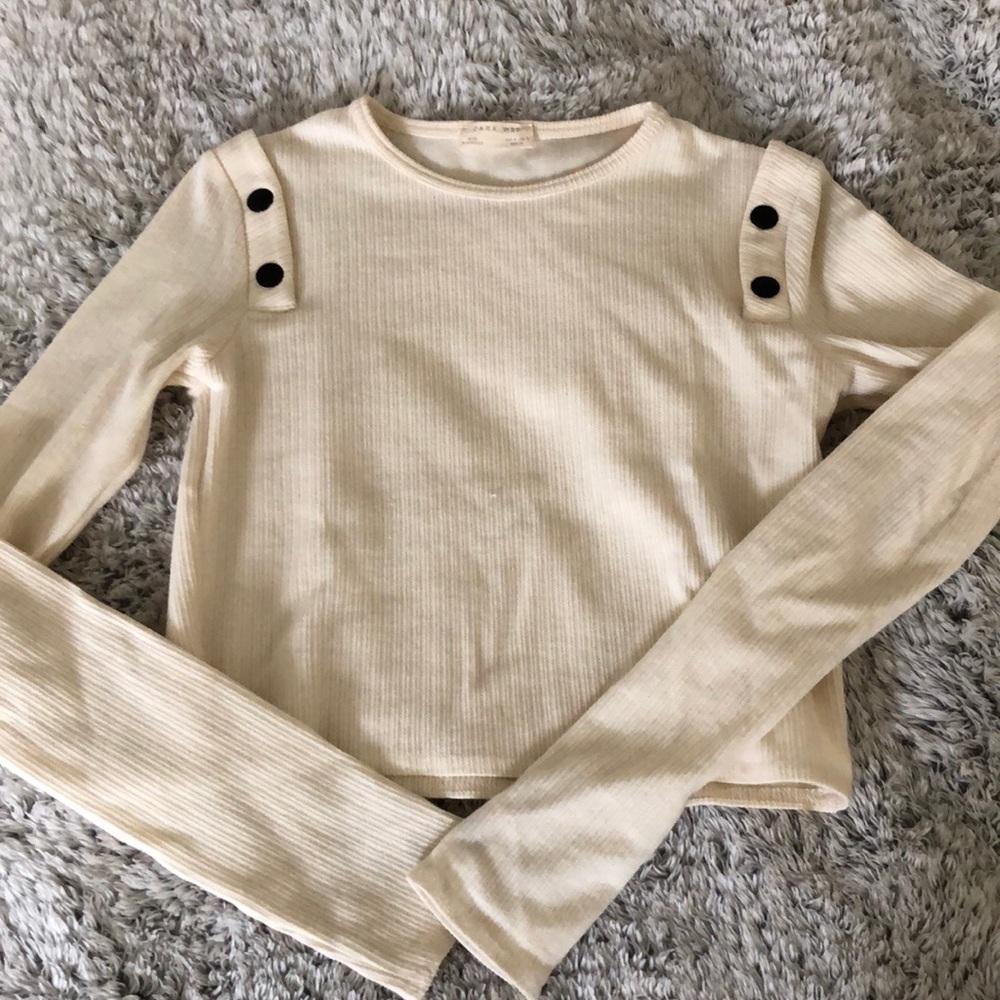 Cream Zara cropped long sleeve